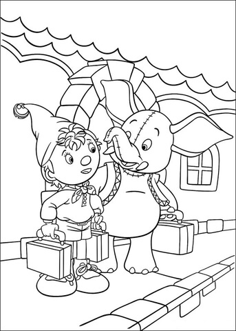 Noddy And Mr Jumbo  Coloring Page